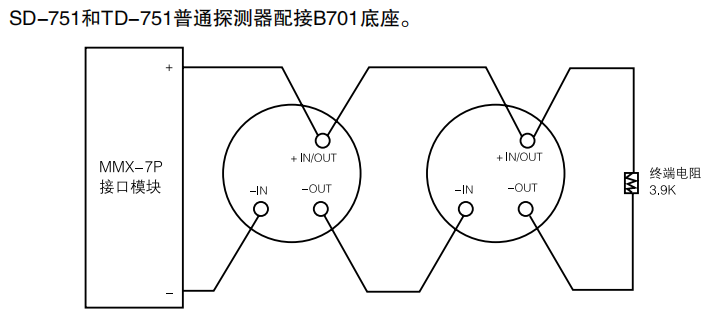 JTW-BCD-TD751普通非编址感温天津探测器接线图